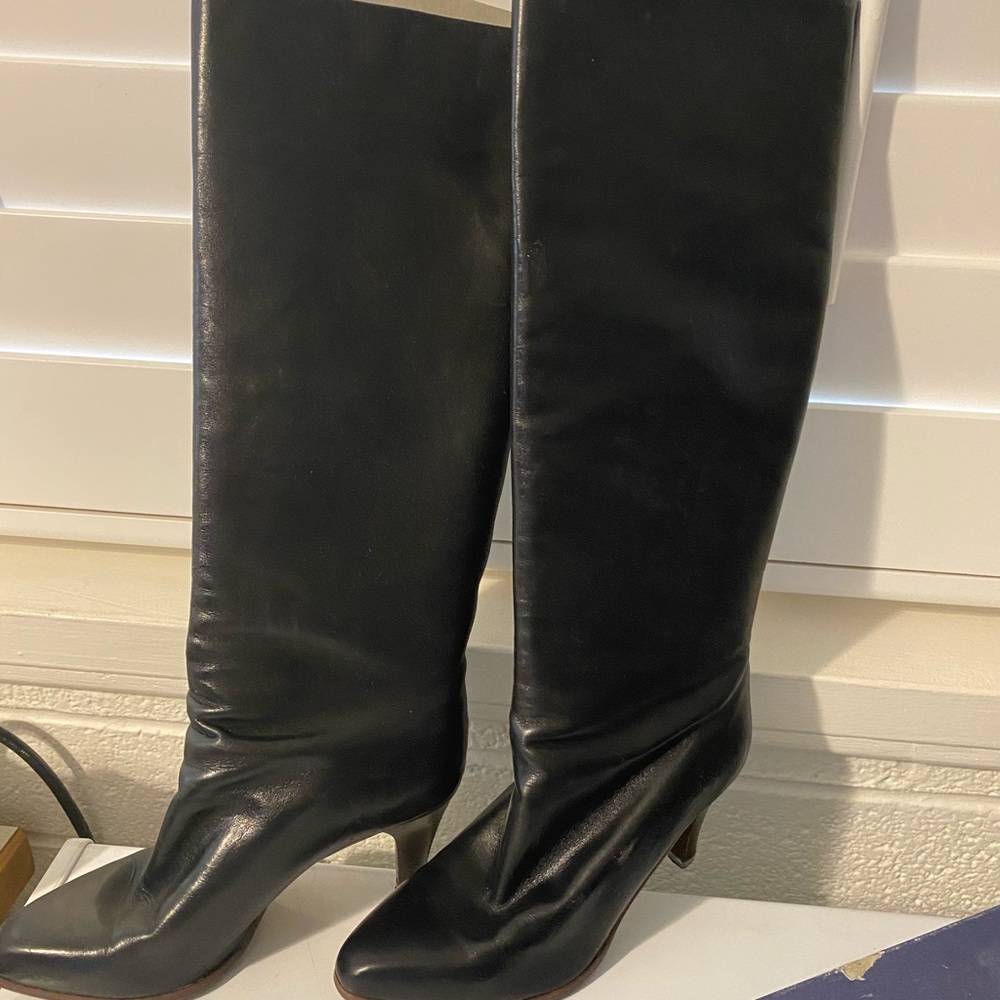Vintage Nickels Black leather dress boots